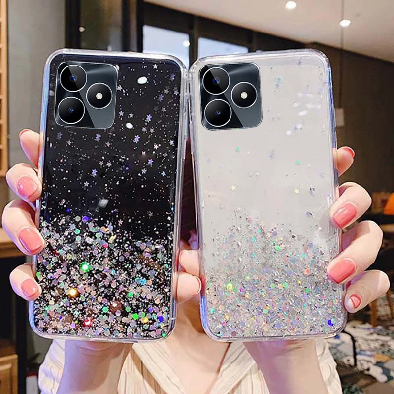Ready Stock Phone Case for Realme C53 Glitter Star Soft TPU