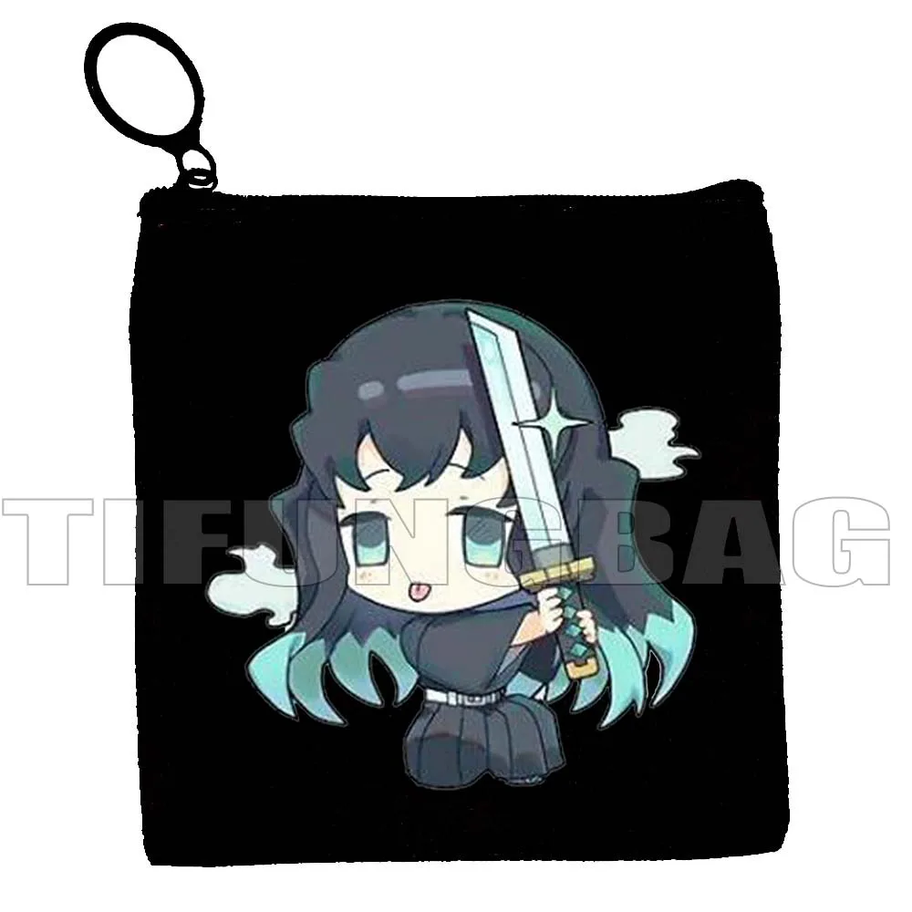 Demon Slayer Anime Kimetsu Kamado Nezuko Girl Inosuke Muichiro Tokito Tangiro Canvas Coin Purse Square Key Card Bag Wallet Pouch coin purse women wallet coin wallet