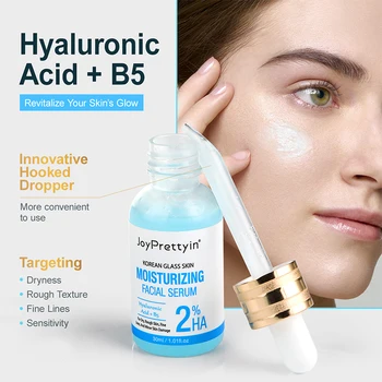 JoyPrettyin Moisturizing Face Serum Hyaluronic Acid Facial Essence Reduces Dry Fine Lines Korean Skin Care