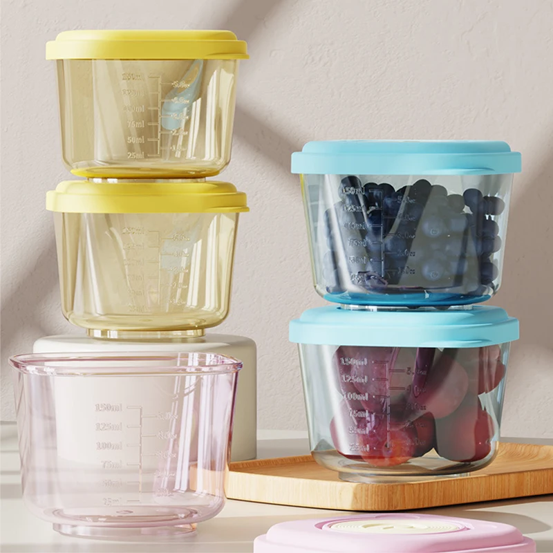 Set of 6 Leak-Proof Baby Food Storage Bowls - Steamable, Stackable, and Freshness-Preserving Containers