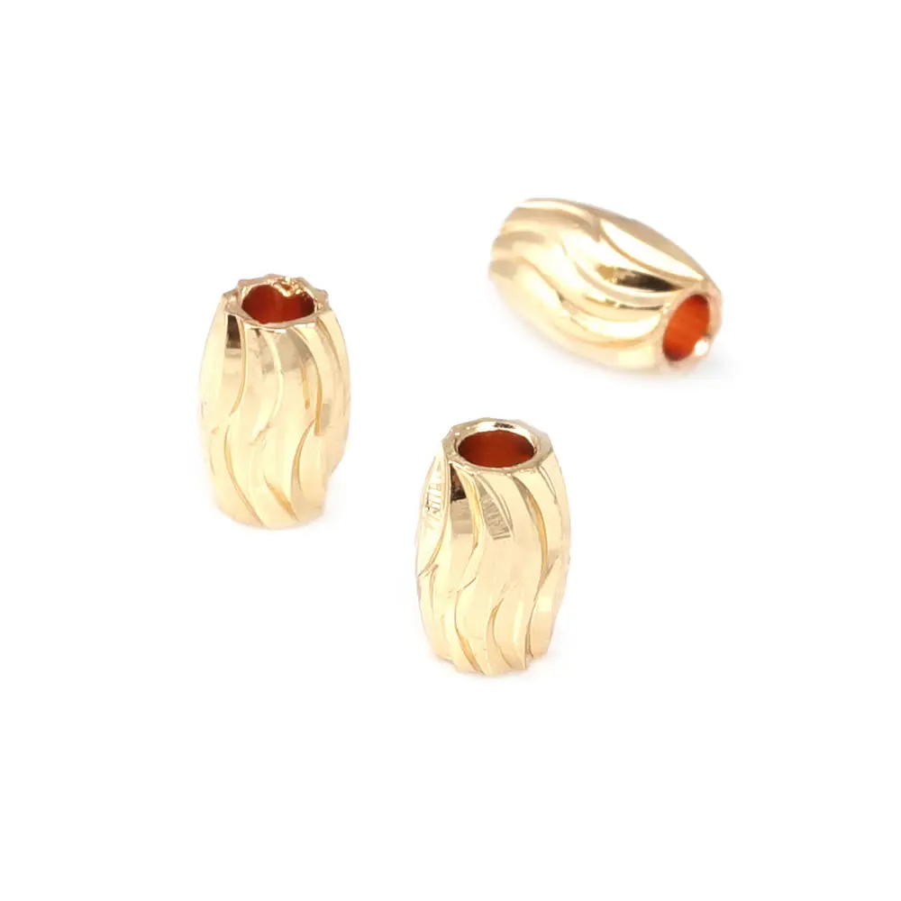 Cuentas de Brass Doradas de 18K Diseño Ovalado Cilíndrico Suministros para Hacer Joyería DIY - details 21