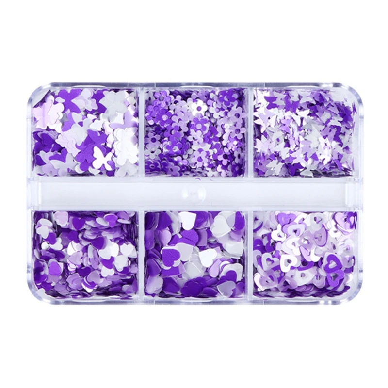 

Hollow Heart Flower Glitter Sequins Loose Sequins for Butterfly Set for Nail Art Manicure/Wedding Decora