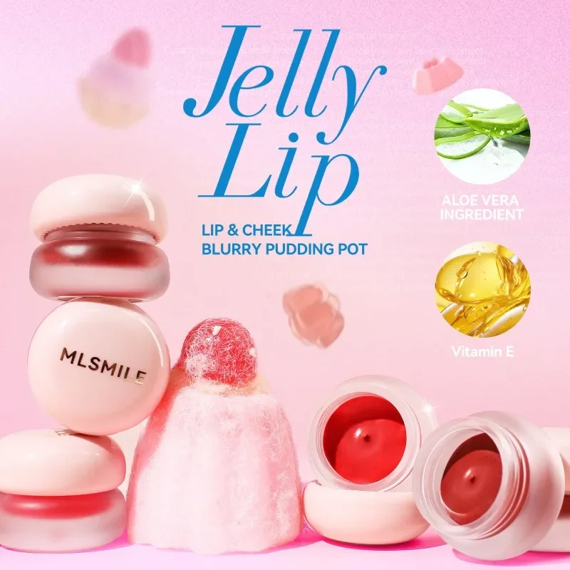Jelly Lip Cheek Mud Matte Velvet Lip and Cheek Dual-use Blush Cream Lasting Waterproof Red Tint Lipsticks Rouge Blusher Makeup