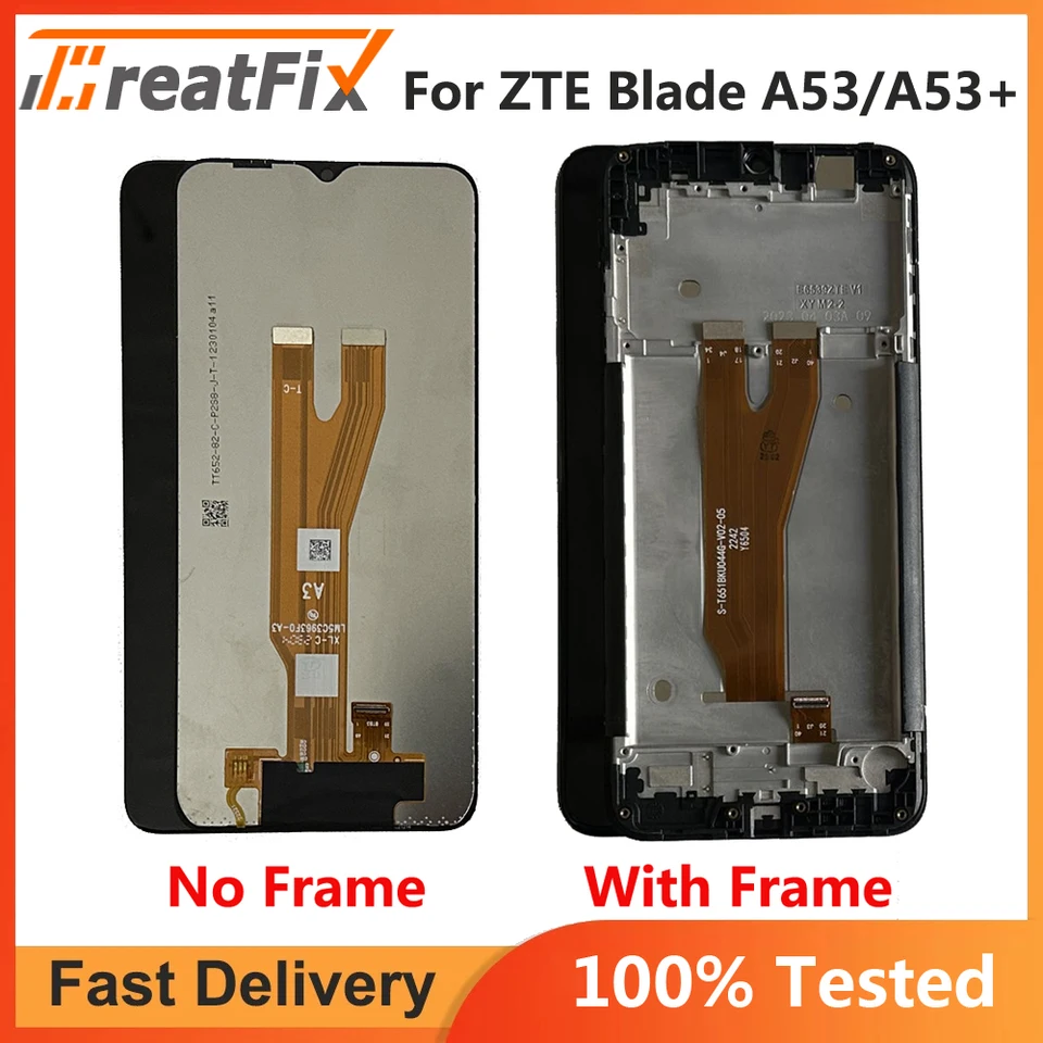 6.52 Inch Black For ZTE Blade A53 A53+ Plus LCD DIsplay Touch
