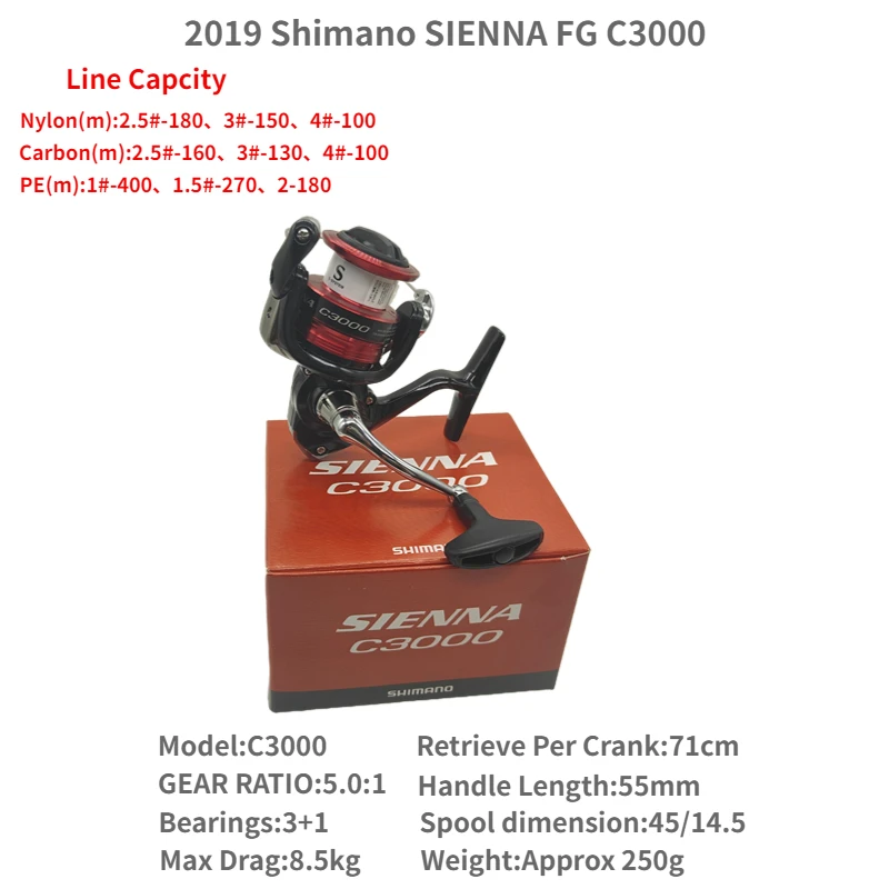 2019 Shimano SIENNA FG 500 1000 2000 2500 2500HG C3000 4000 Spining Fishing  Reel - AliExpress