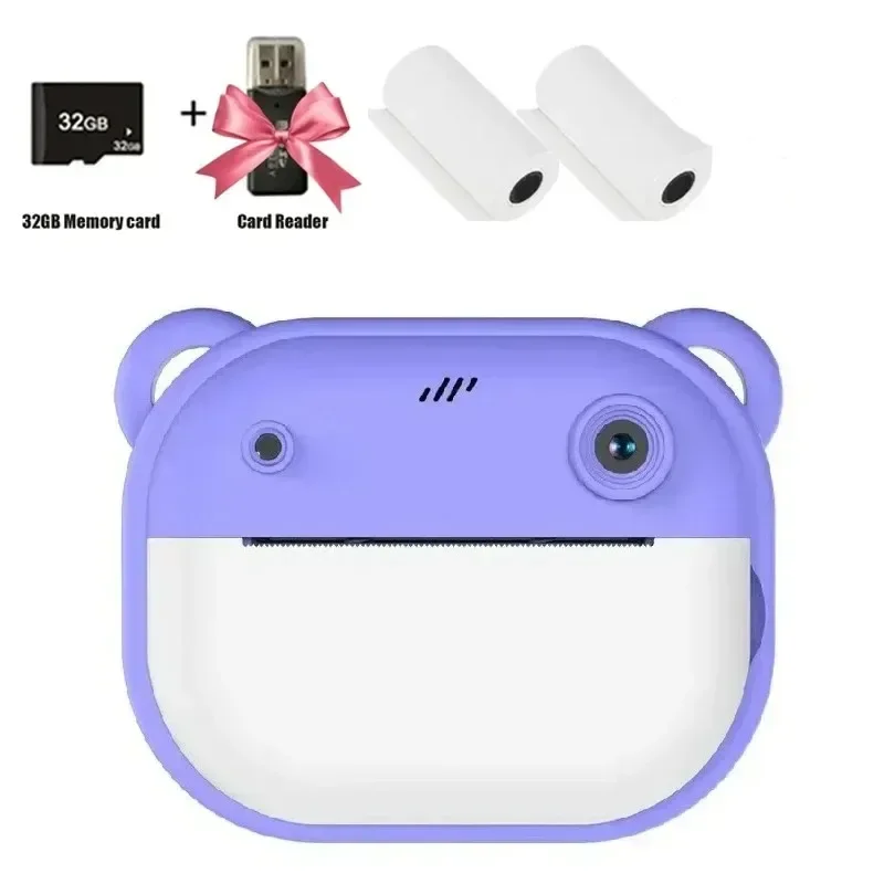 Children's digital camera instant thermal printing camera children's gift printing can record video toy gift 32G memory digital camera