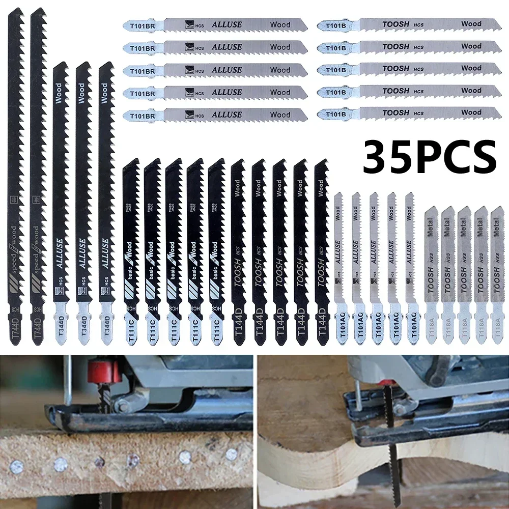 Jig Saw Blade Set HCS Assorted Saw Blades With T-shank Sharp Fast Cut Down Jigsaw Blade For Wood Metal Plastic Cutting 3