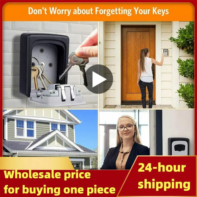 

Weatherproof Wall-mounted Key Safe Password Key Box Key Lock Box No4 Combination Key Storage Lock Box Indoor and Outdoor