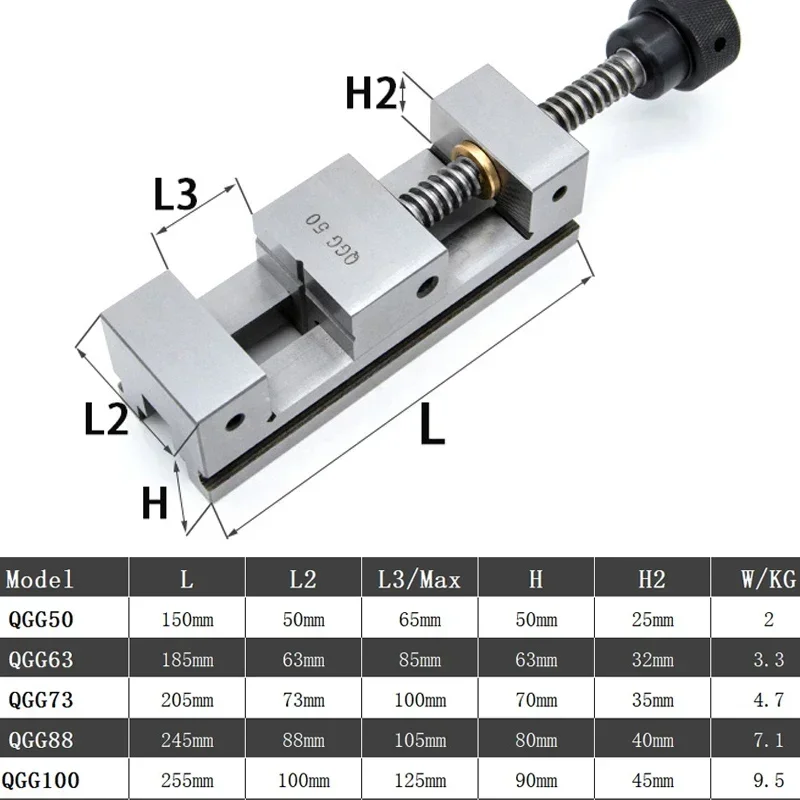 QGG50 63 Right Angle Vise Grinder CNC Vise Gad Tongs 2" High Precision Right Angle Vise Grinder QGG50 4