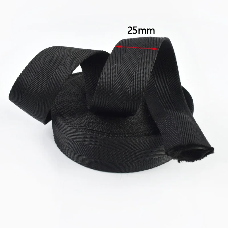 Black Nylon Webbing Strap - Durable 1.5mm Thick Tubular Ribbon for Belts, Slings, and Decorations