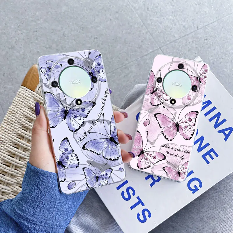 Luxury Flower Clear Soft Silicone Protective Phone Case