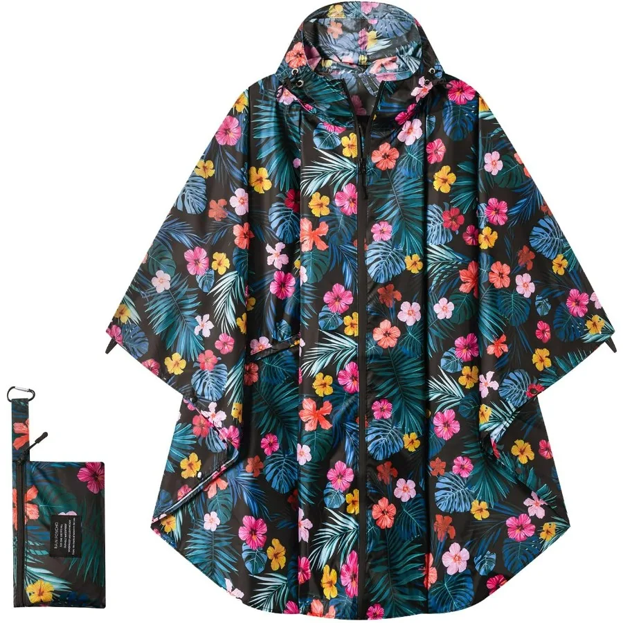 Waterproof Hooded Rain Ponchos for Adults