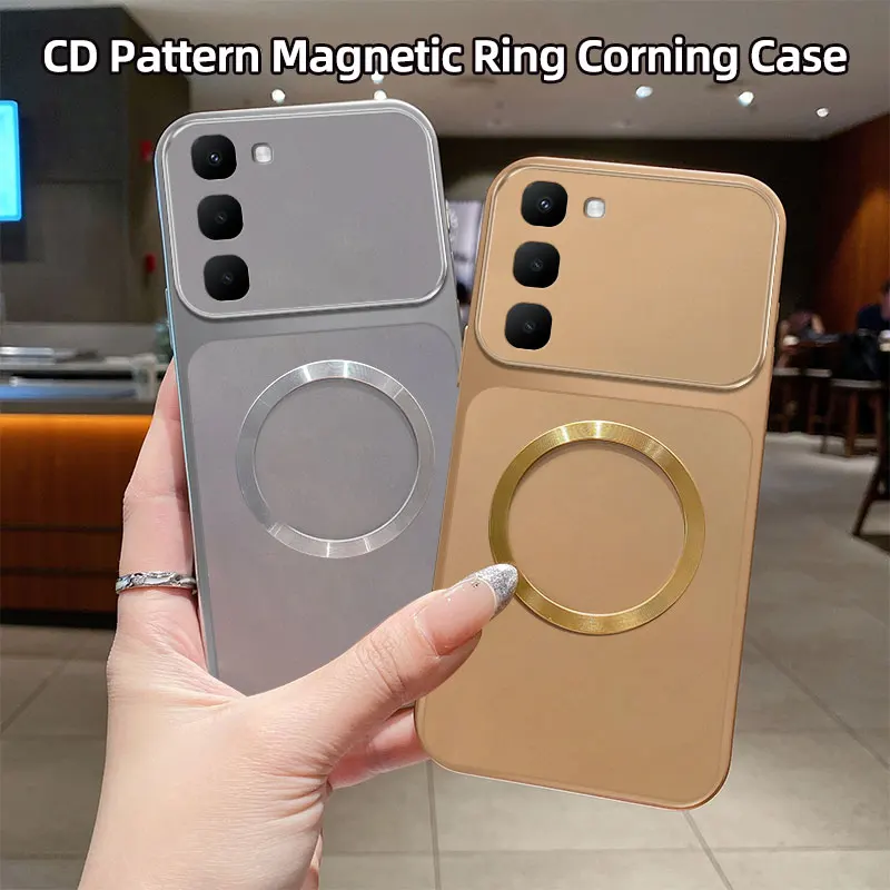 AG Metallic Paint Magnetic Phone Case - Matte Soft Bumper Protection Cover