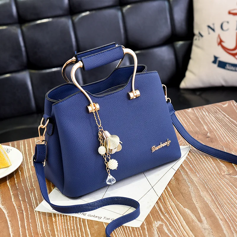 Trendy Mother Atmosphere Middle-aged Messenger Handbag Simple One-shoulder Leather Handbags