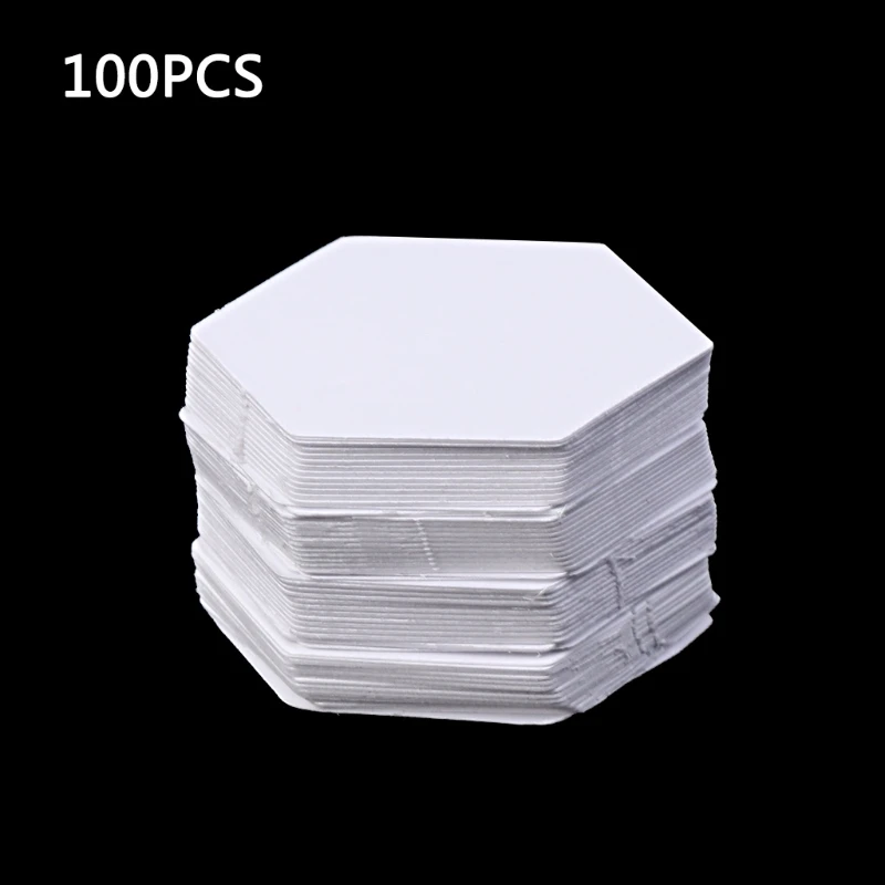 Hexagon Templates 100Pcs White Patchwork Paper Mold Set Accessory leather craft template sewing template