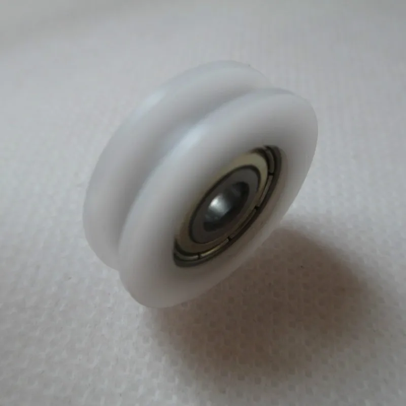 Shower Room Pulley 4pcs U Groove Nylon Round Pulley Ball Bearing Wheel Roller for Door Windows Shower Drawer