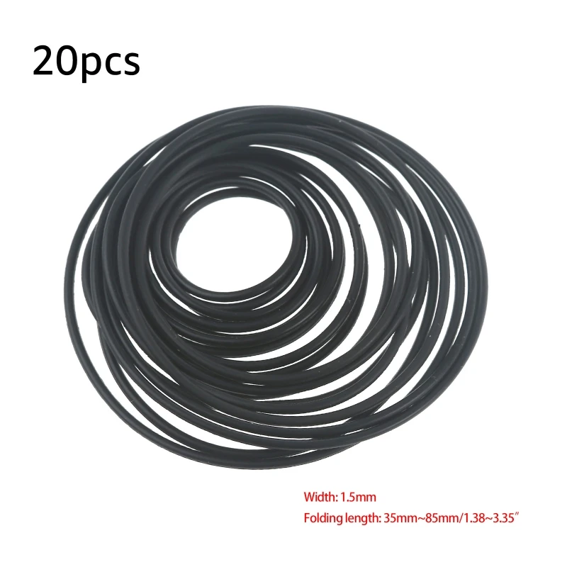

20Pcs Recorder Rubber Belts 1.5mm Round Cassette Recorder Repair Maintenance Belt Video Accessories
