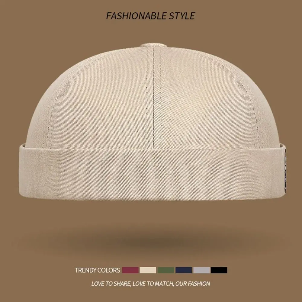 Lässige verstellbare Beanie-Mütze aus Baumwolle, einfarbig, Baseballkappe, Hip-Hop-Kappe für Damen – Detail 4