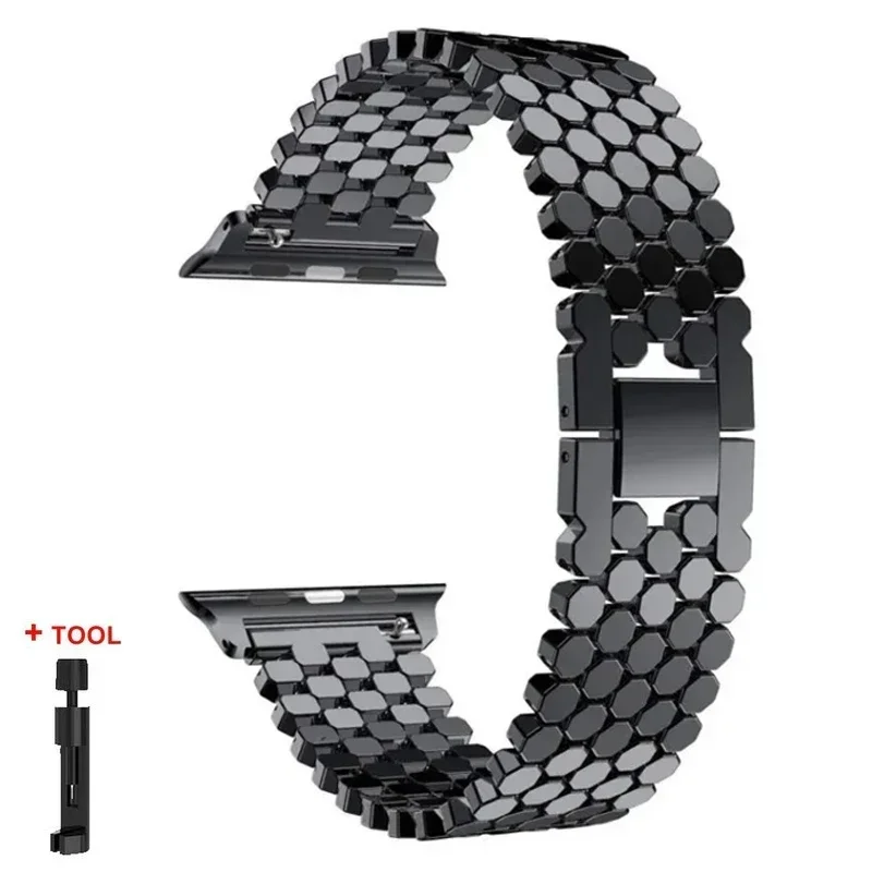 Premium Alloy Metal Strap Band for Apple Watch - Elegant Bracelet Design