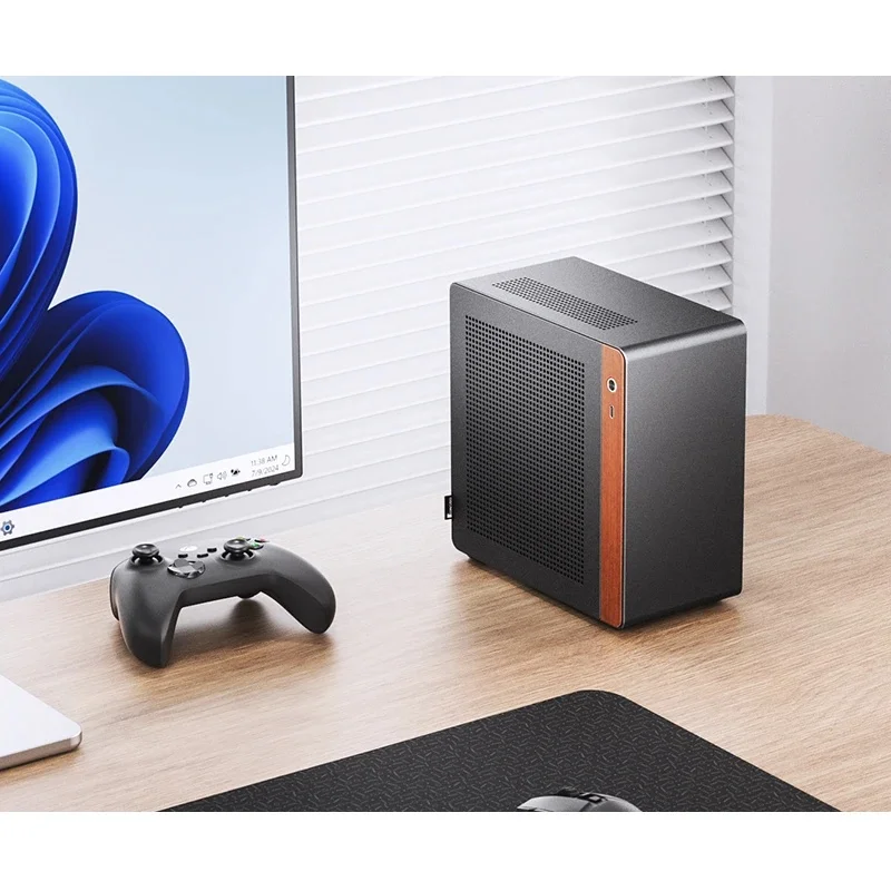 JONSBO N10 휴대용 데스크탑 섀시 ITX MINI 전체 알루미늄 지원 1U FLEX 전원 공급 장치 스탠딩 또는 라이닝 컴퓨터 케이스