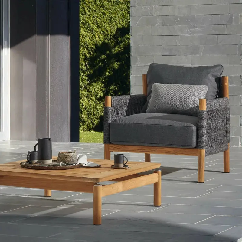 Outdoor teak sofa suitable for garden patio villa resort hotel high quality patio furniture set personalized
