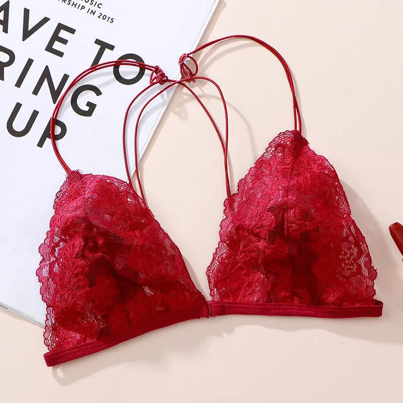 Women's Thin Hollowed-out Lace Trend Is A Sexy, Pure, Breathable and Charming Bra Set with Beautiful Back and Small Breasts. lace underwear set Bra & Brief Sets