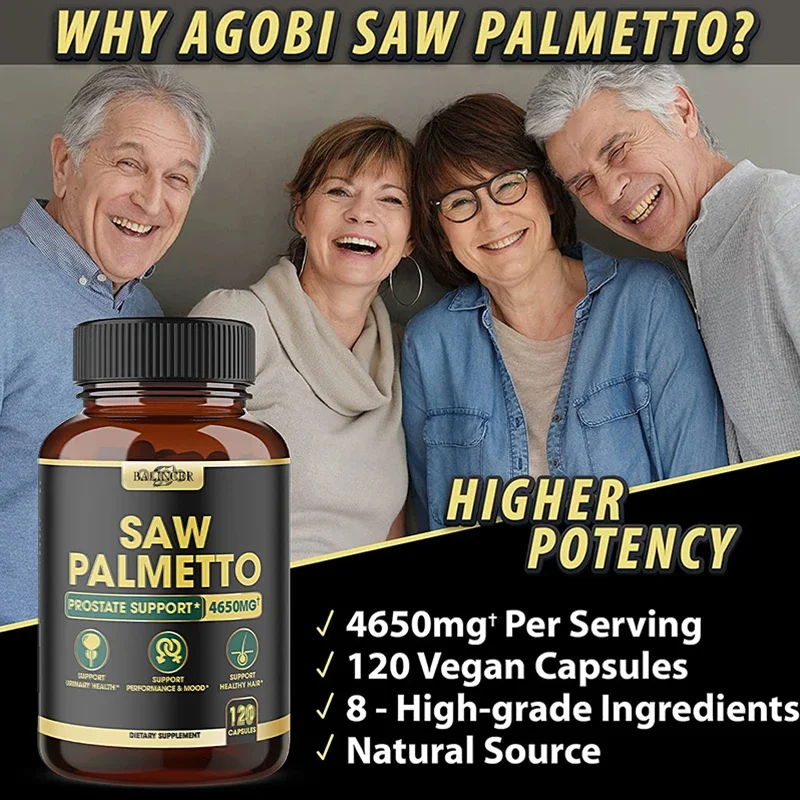 Saw Palmetto Capsules-Prostate Support Supplement, Prostate Health, Immune System, Hair Support