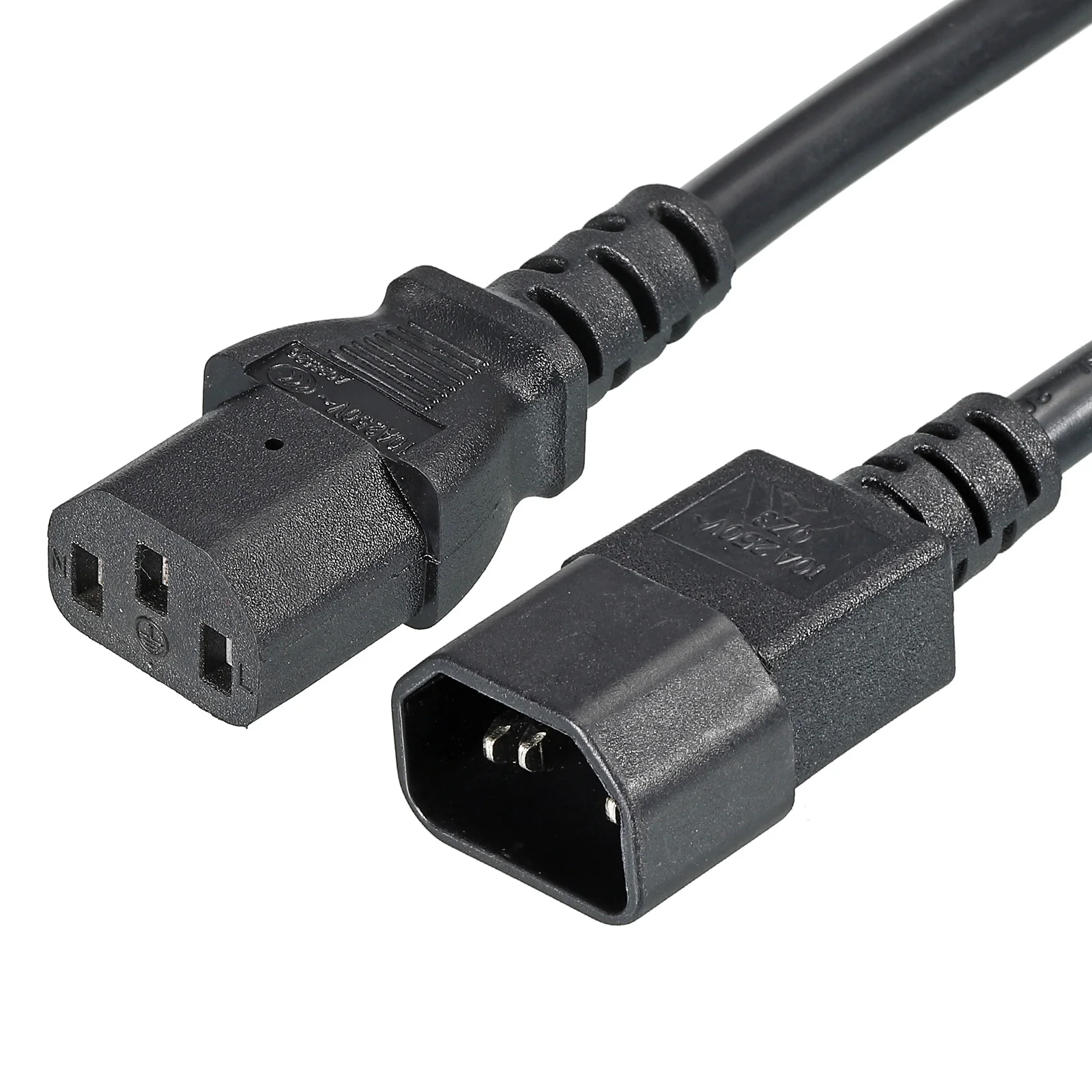 0.5 m/1 m/1.5 m สายไฟ AC 3 Prong C14 ชาย C13 หญิง 1.5mm2 250 V 10A PDU สายสําหรับแล็ปท็อป Electronics ทีวีคอมพิวเตอร์ 1