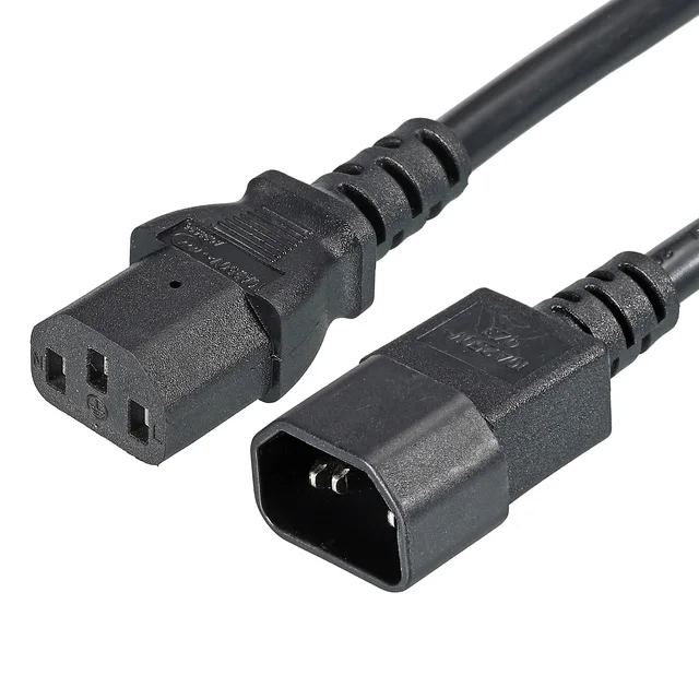 0.5 m/1 m/1.5 m สายไฟ AC 3 Prong C14 ชาย C13 หญิง 1.5mm2 250 V 10A PDU สายสําหรับแล็ปท็อป Electronics ทีวีคอมพิวเตอร์ 1