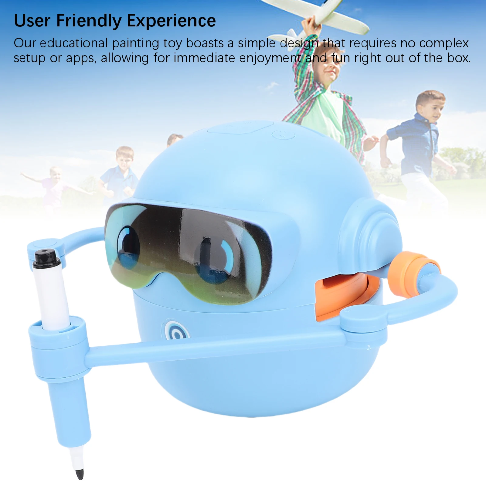 Drawing Robot Automatic User Friendly Educational Safe Cute Painting Robot  ABS with 100 Cards for Birthday Gifts for Kids