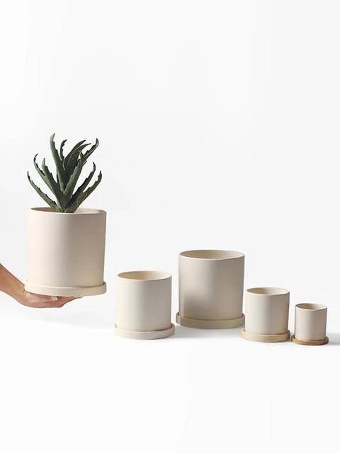 Ceramic Flower Pot Biscuit with Holes Vase Cultivation Succulent Plants Outdoor Garden Plant 2