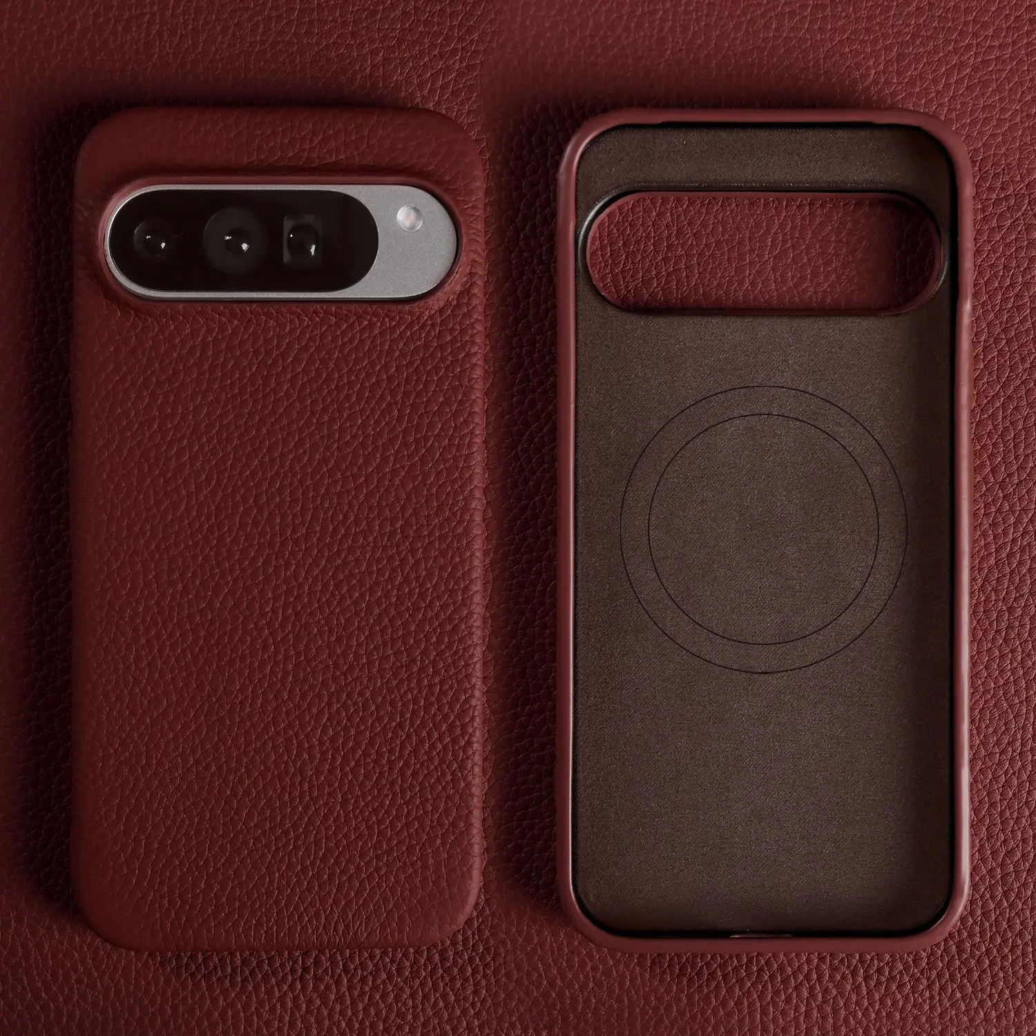 Luxury Magnetic Genuine Leather Case – Premium Shockproof Back Cover with Full Protection and MagSafe Compatibility