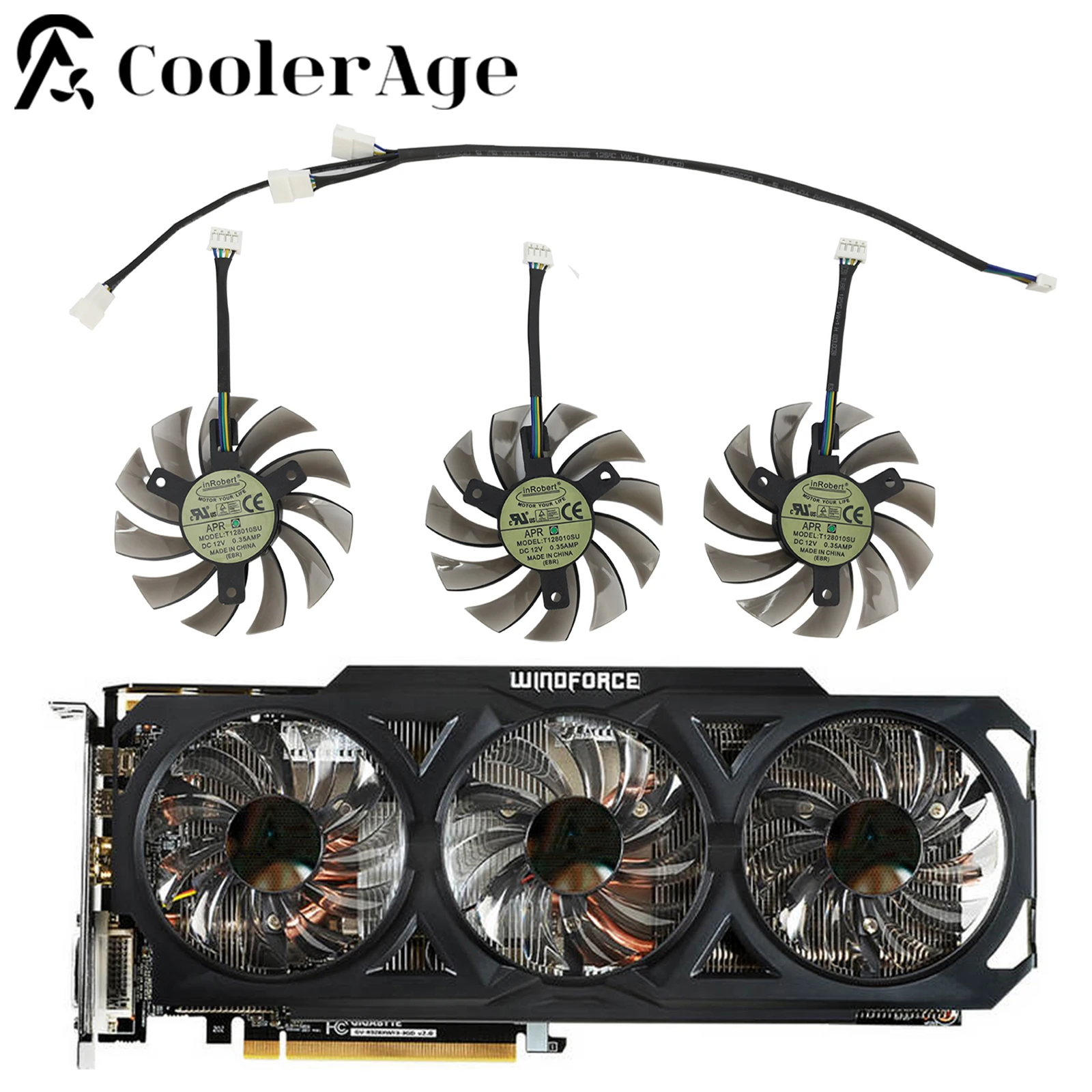 Ventola Della Scheda Video Per Gigabyte Geforce Gtx 570 660 670 680 760 770 780 560Ti 580Ti 780Ti R9 290 Gtx 1070 75 Millimetri T128010Su Gpu Fan