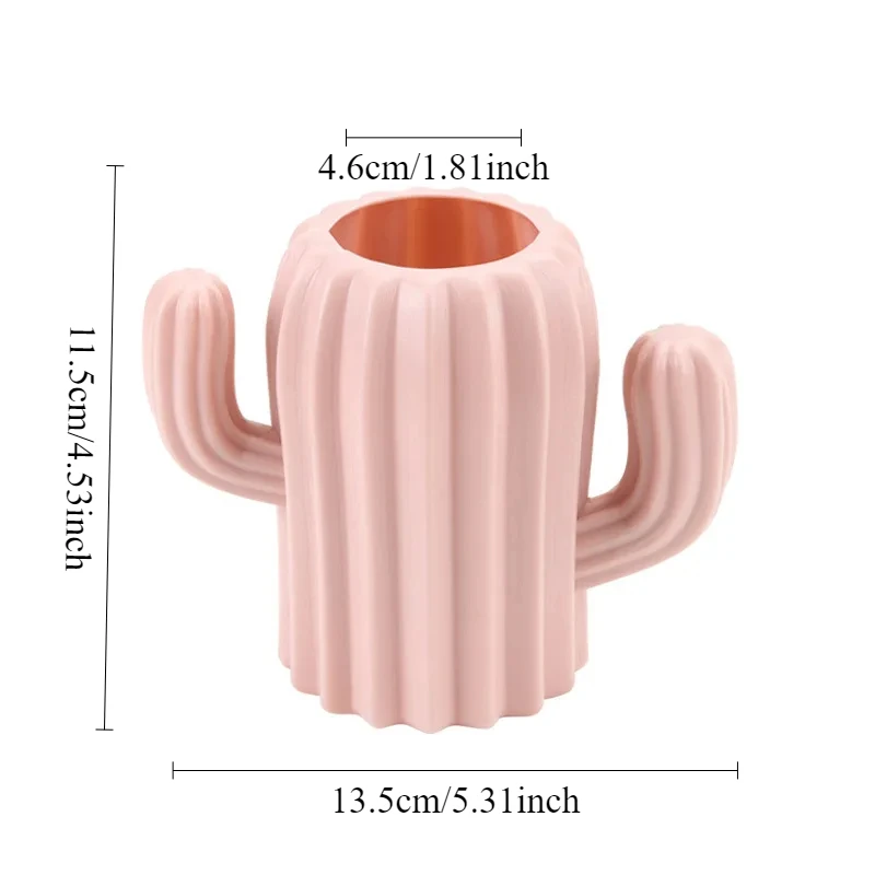 Creative Student Pen Holder Stationery Desktop Cactus Desk Multifunction Storage Box PE Pen Container Brush Pot Office Supplies 4