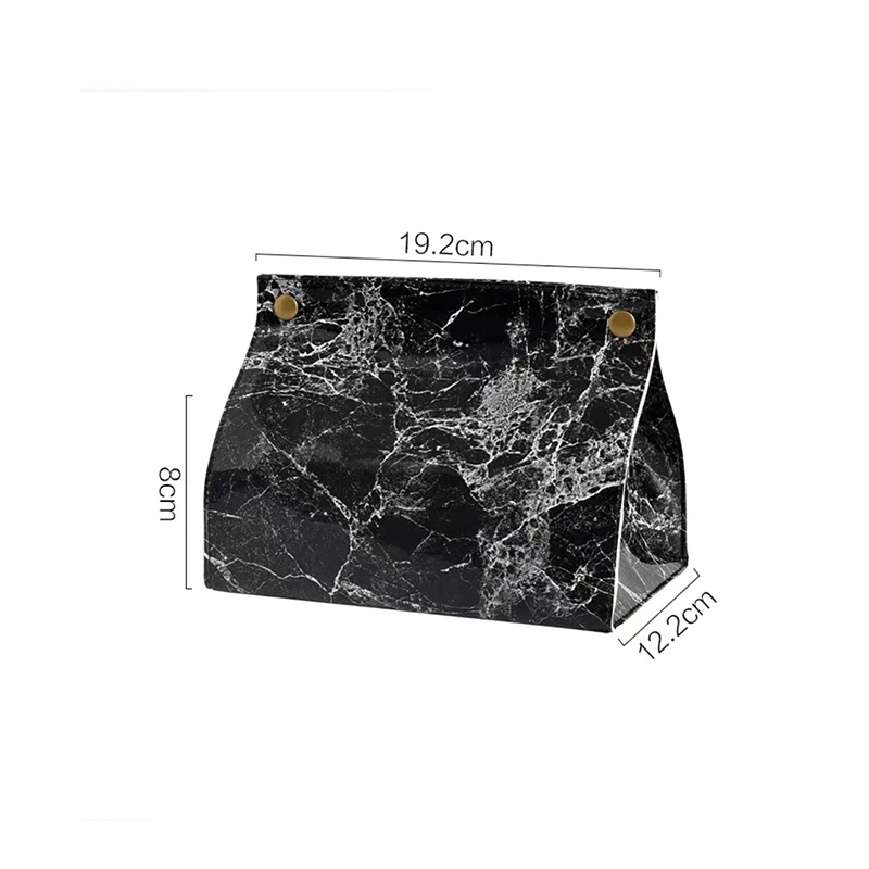 Tissue Case Box Container PU Leather Marble Pattern Napkin Tissue Holder Papers Bag Cosmetic Box Case Pouch Organizer, tissue dispenser,tissue box,napkin holder