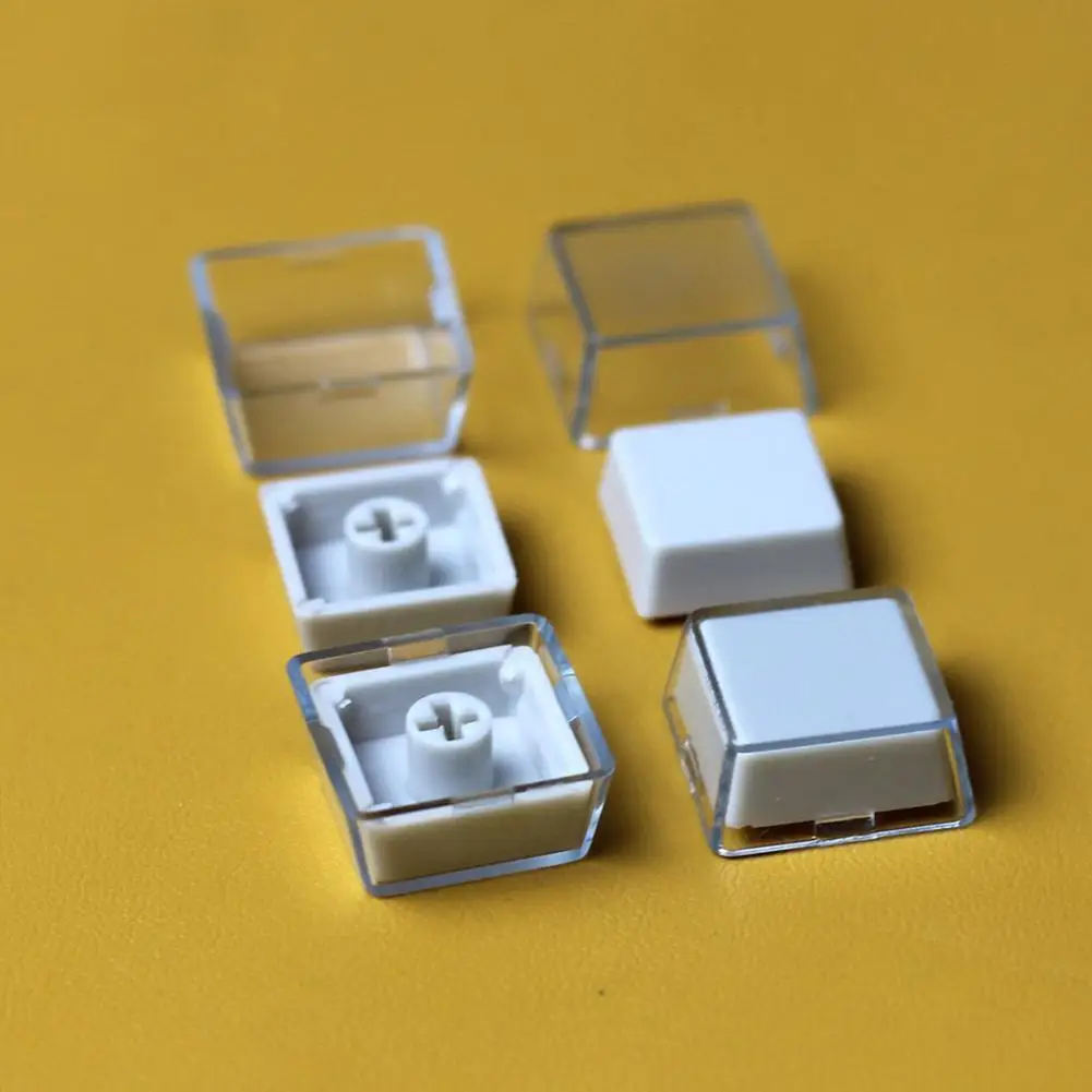 Transparent Double-Layer Keycap Set with Stickers for Mechanical Keyboards (10 Sets)