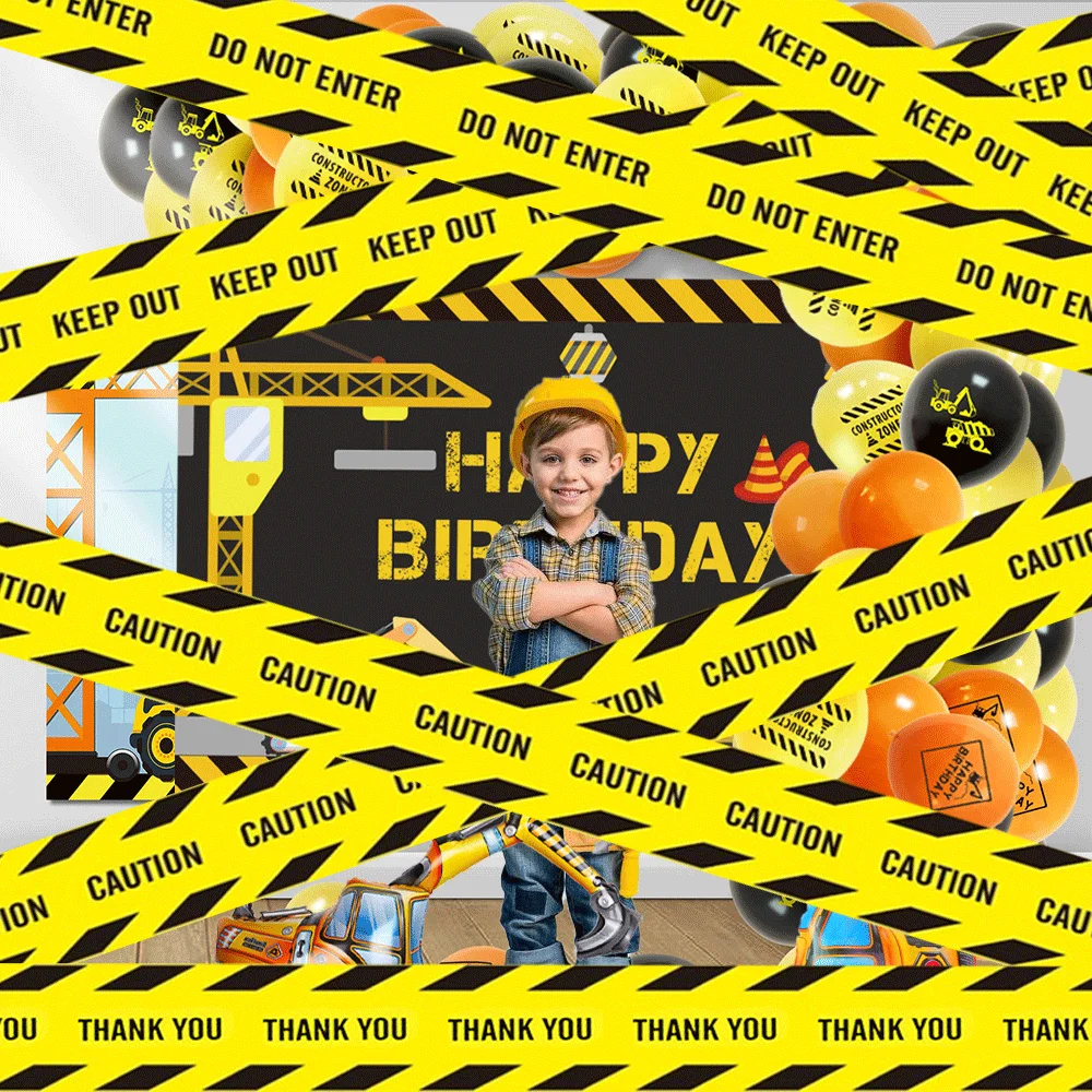 

4.8CM×25M Yellow Warning Tape Construction Site Isolation Keep Out Thank You Warning Sign Tape Engineering Vehicle Party items
