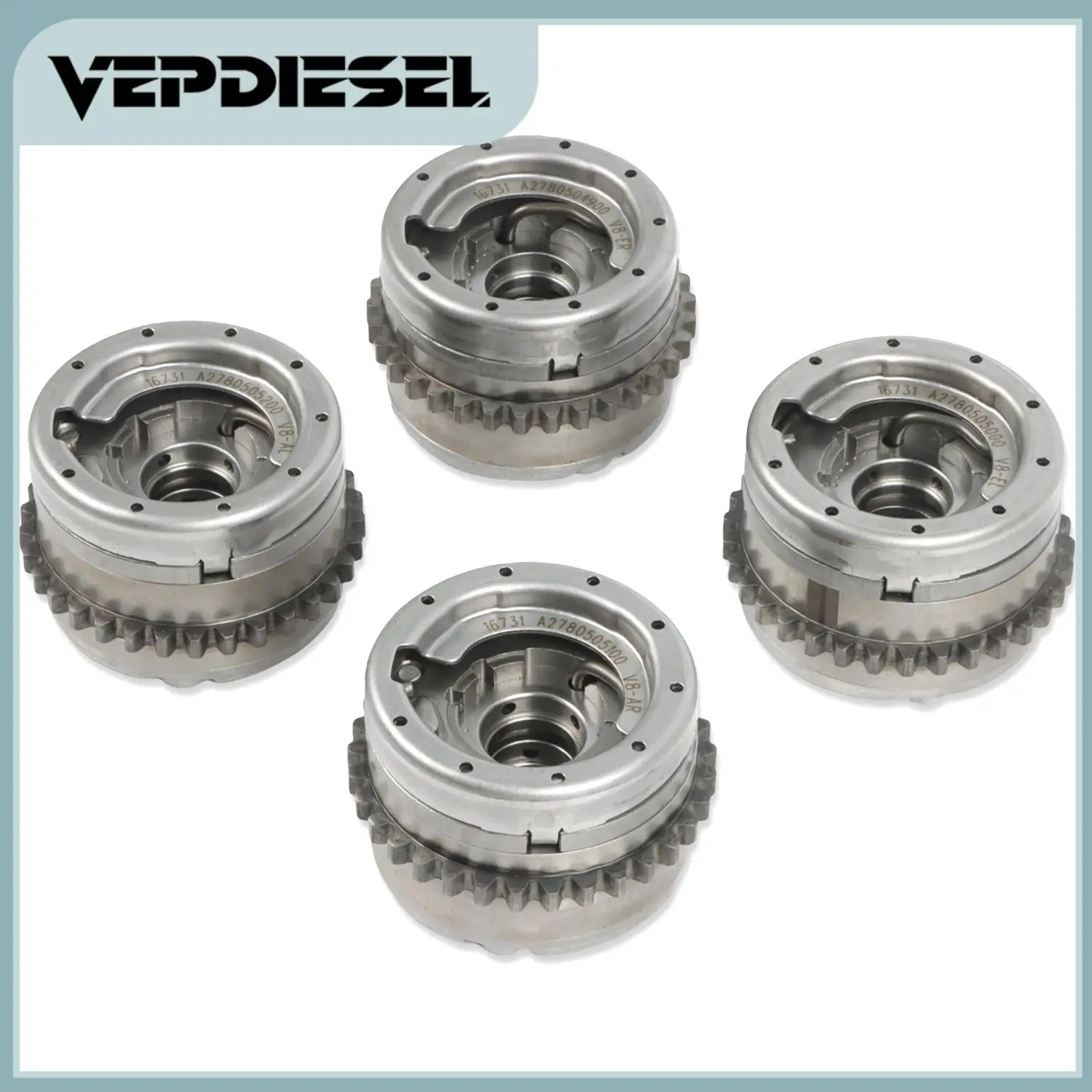 

60009367 4X Timing Camshaft Adjuster VVT Sprockets For M278 Mercedes-Benz CLS500 E500 GL500 S500 W222 W212 W166 4.7T V8
