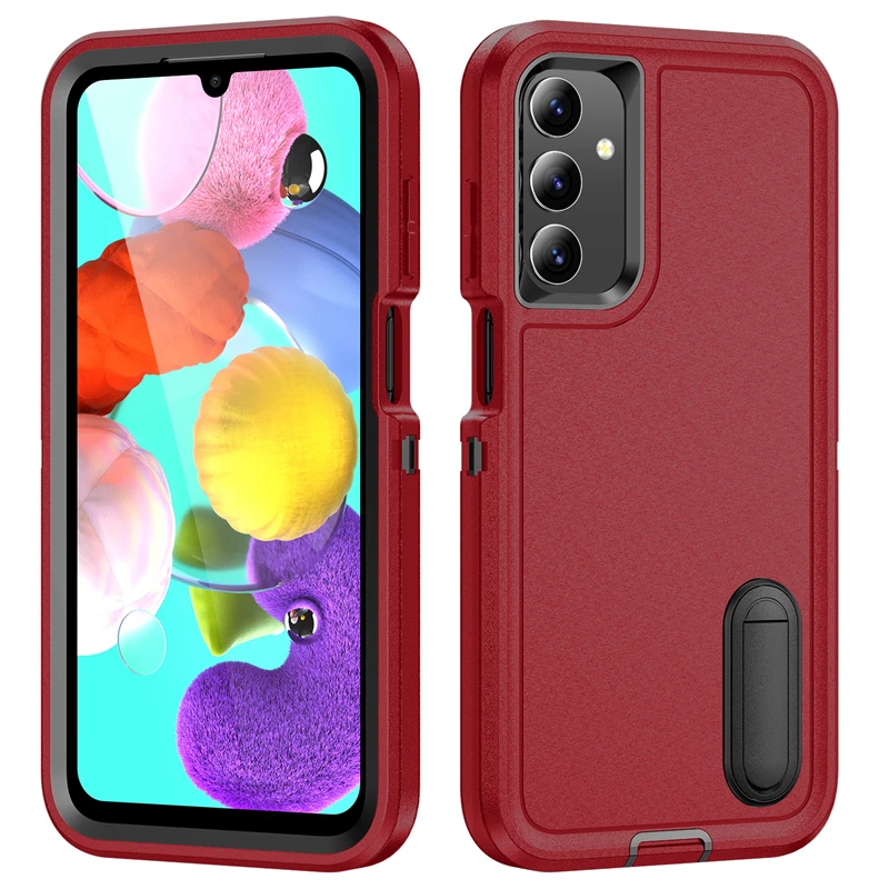 Heavy Armor Shockproof Phone Case with Hard Plastic Frame and Soft TPU Back Cover