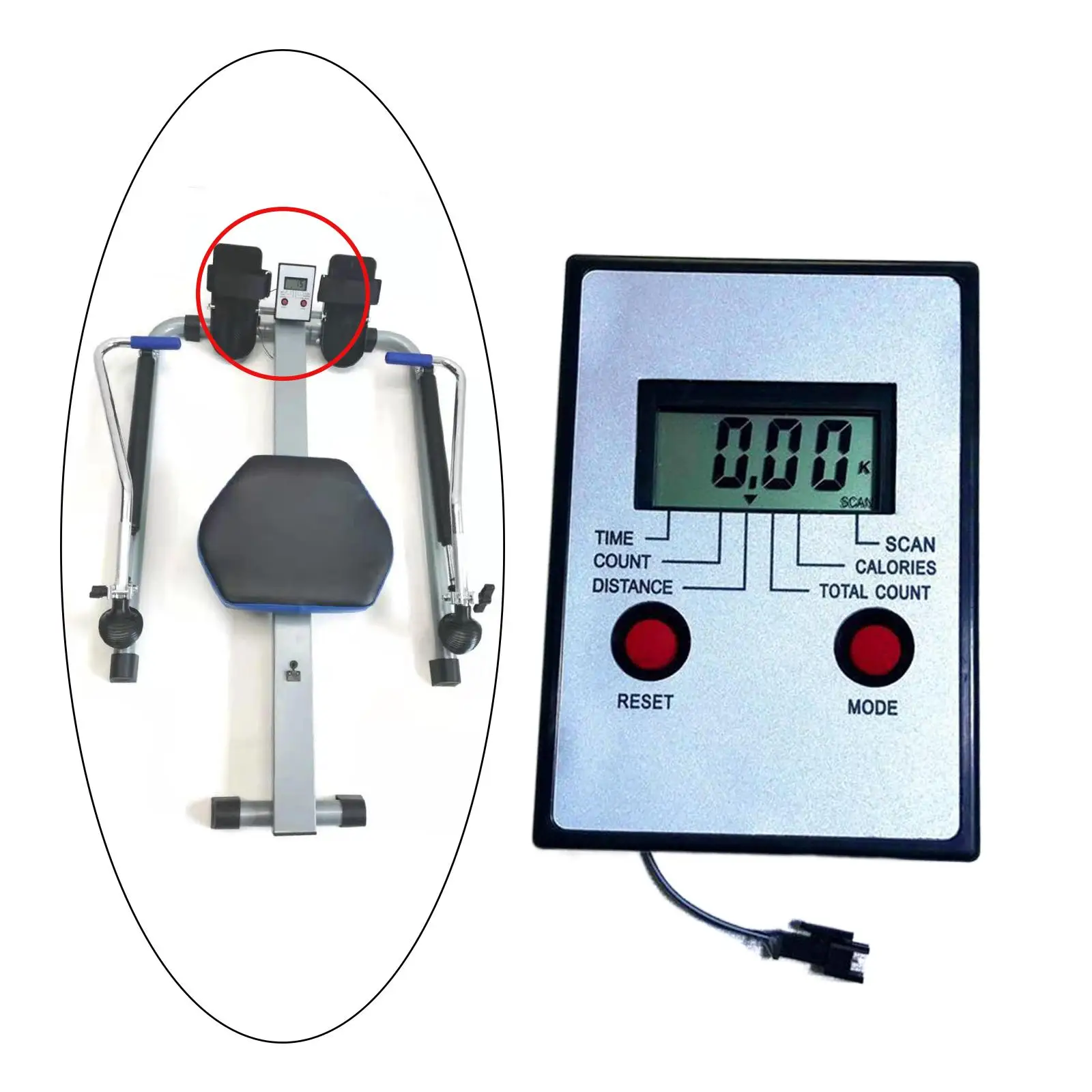 

Rowing Machine Counter Measurement Tools Lightweight Digital Display Odometer for Exercise Bike Stationary Bikes Men Women Teens