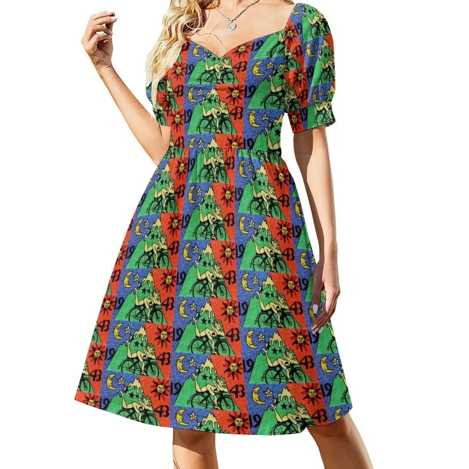 thumbnail image 1 of Vestido de manga corta para el día de la bicicleta Ropa de playa Vestido para niñas, 1 of 7