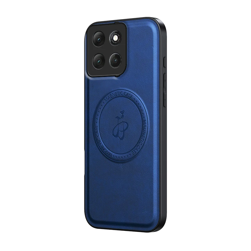 Leather Stand Case with Magnetic Holder and Mag-Safe Compatibility