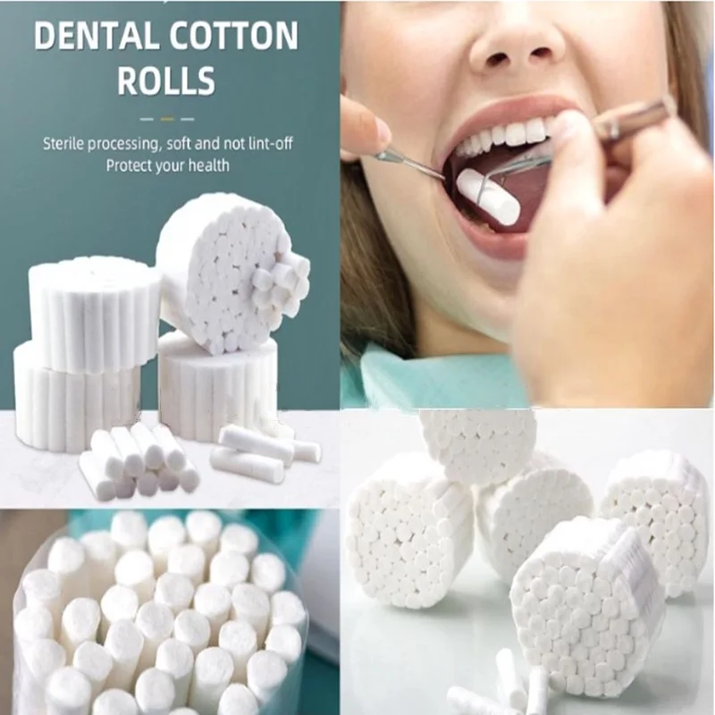 50pcs Dental Cotton Roll High Purity Medical Surgical Cotton Rolls