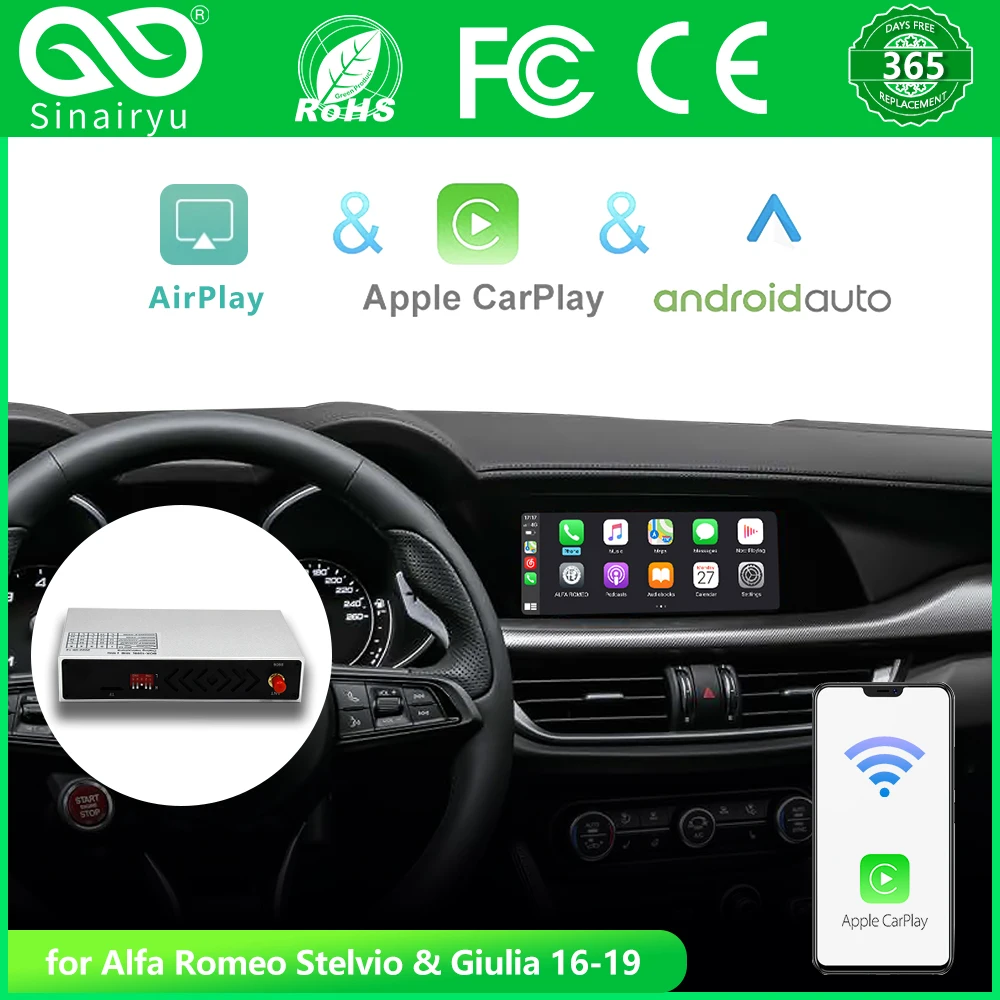 Sinairyu Auto Draadloze Carplay Android Auto Voor Alfa Romeo Stelvio