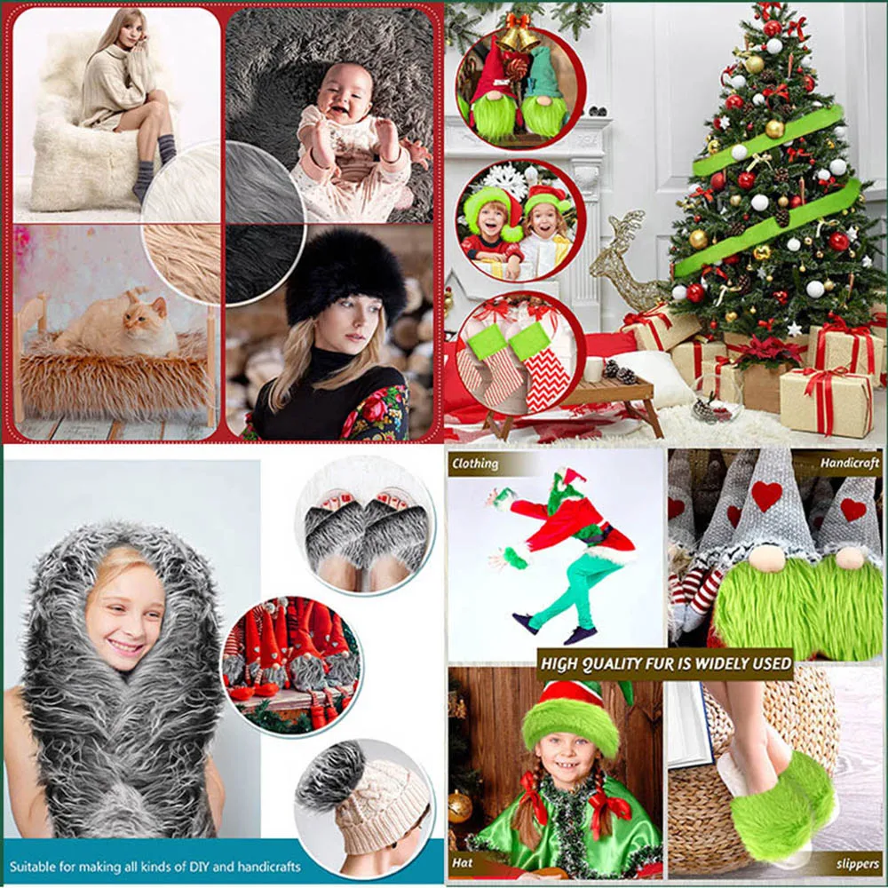 1.5M Faux Fur Ribbon Tape DIY Apparel Sewing Fluffy Trim Trimming Fabric Sewing Plush Fur Stripe Home Christmas Decoration fur fabric