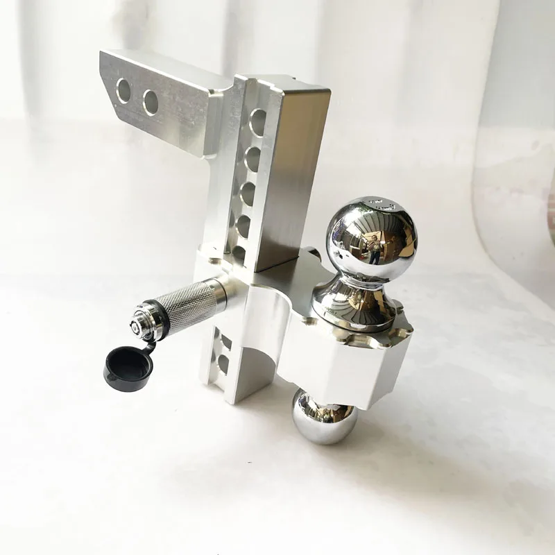 Adjustable Trailer Hitch 2" Receiver 6" Drop/Rise Drop Hitch 12500 LBS GTW Ball Mount 2-5/16" Dual Towing Ball Double Locks 10"
