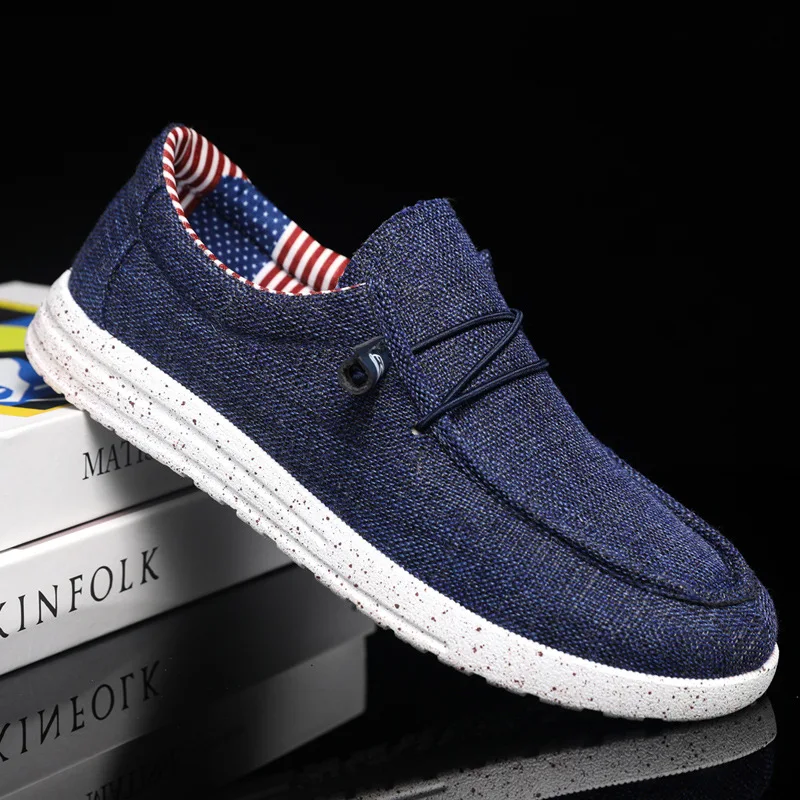 Trend Men Canvas Shoes Fashion Linen Lightweight Men Shoes Business Loafer Outdoor Man Sneakers Flat Driving Shoes Work Footwear 2