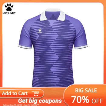 Kelme T-shirt da calcio Sport Tempo libero Corsa Palestra Esercizio Allenamento T-shirt a maniche corte elastica ad asciugatura rapida Polo da uomo
