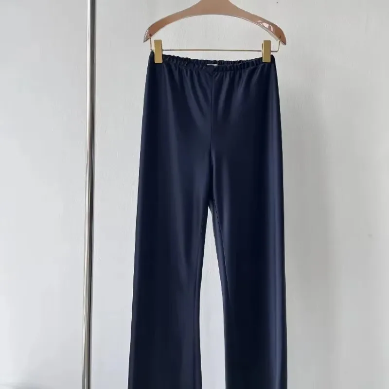 Spring New Basic Acetate Loose Casual Wide-leg Pants for Women
