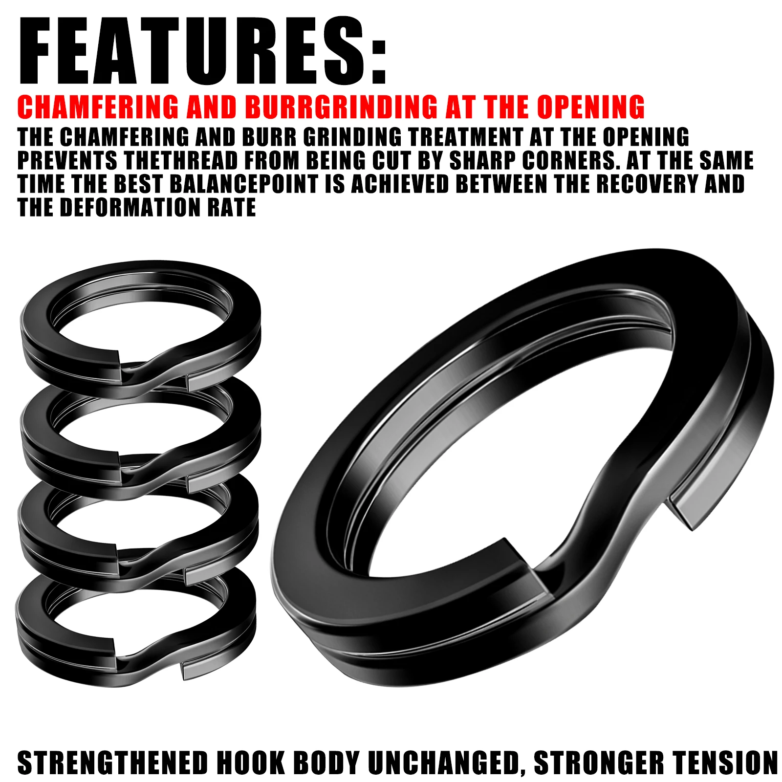 Stainless Split Rings Set 5